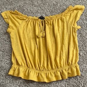 Mustard yellow stretchy crop top